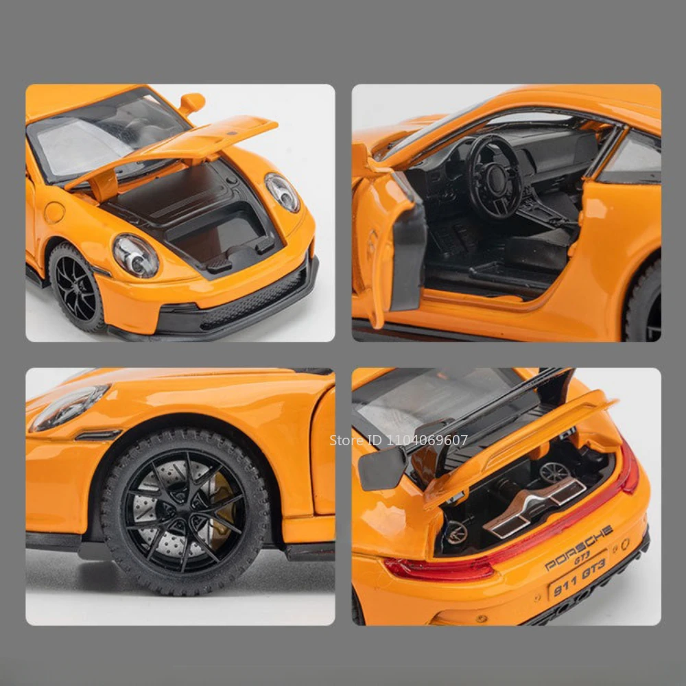 Antike Skala gt3 Spielzeug Modellautos Metall Druckguss zurückziehen 4 Türen geöffnet Sound Licht Home Dekoration Fahrzeug Spielzeug Geschenke für Jungen