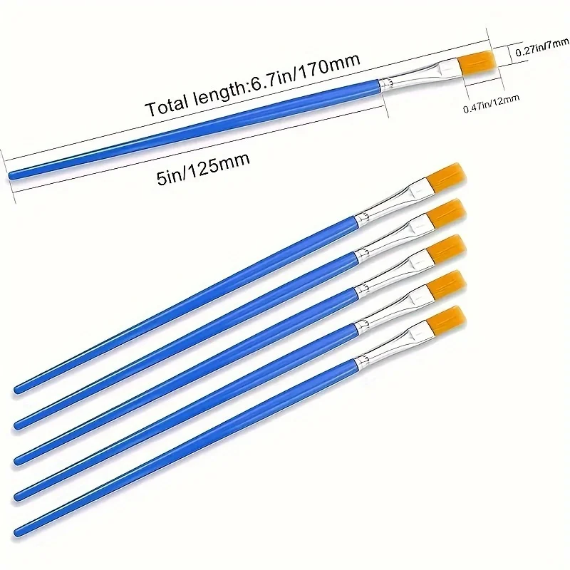 30/50 قطعة تفاصيل الشعر النايلون فرشاة مسطحة فرشاة ألوان مائية طالب الفن القرطاسية فرشاة لفئة اللوحة أداة ذاتية الصنع وطلاء الوجه