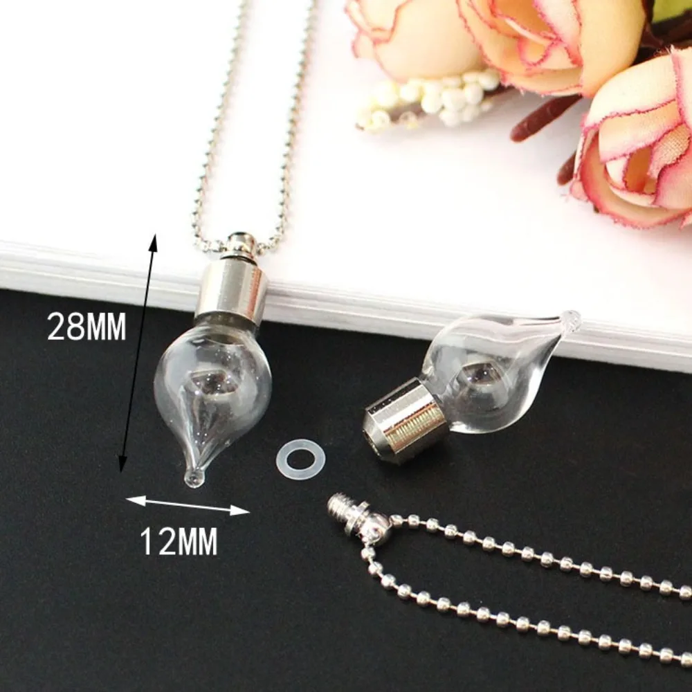 New Fillable Wishing Jars Urn Jewelry Ashes Fillable Vial With Ball Chain Bottle Pendant