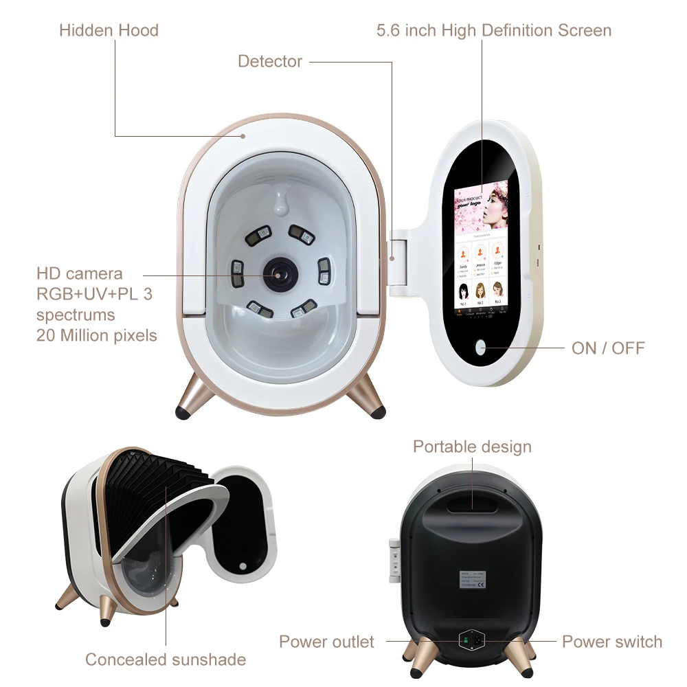 AOKO Espelho Mágico Pele Facial Analyzer Máquina 3D AI Reconhecimento Scanner Detector Umidade Tester Pele Teste Beleza Dispositivo