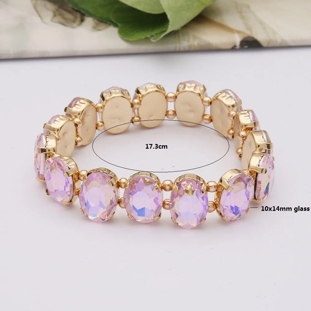 AB Color Glass Bracelets For Woman Bohemian Exaggeration Spring Crystal Bangle Madera Bride wedding Pulseira