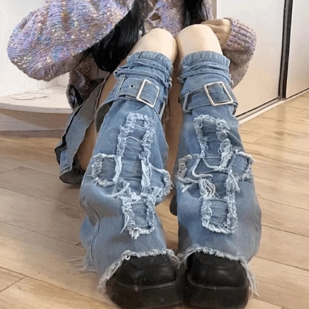 

Cute Y2k Cross Leg Warmers Spicy Girl JK Trumpet Leg Covers Lolita Footcover Pile Up Socks Fall Winter