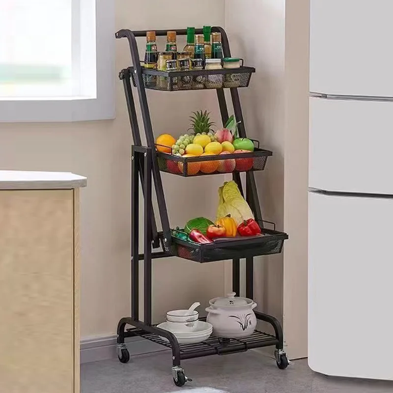 

Flat shelf universal wheel floor removable storage rack