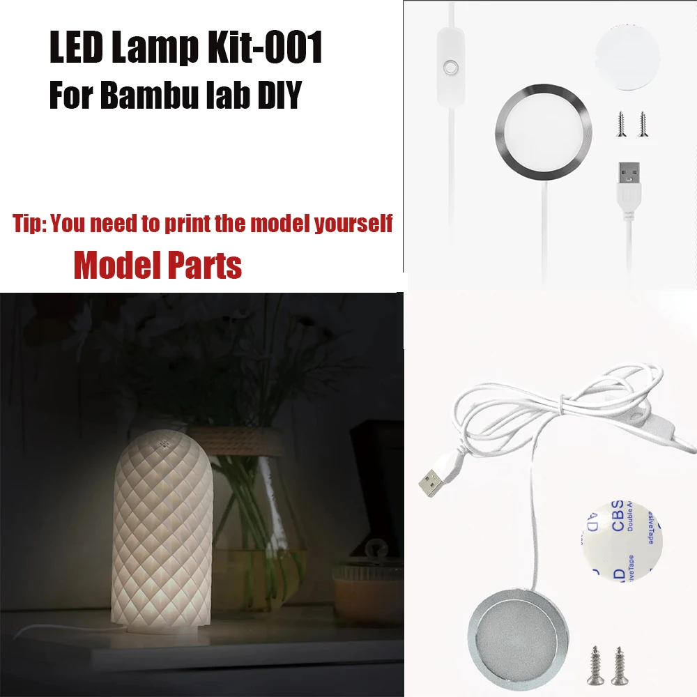 Led Lamp Kit 001 Bambu Lab Hardware Adjustable Led Kit 001 Parts Diy Model Without Lamp Shell 3d Printing Parts