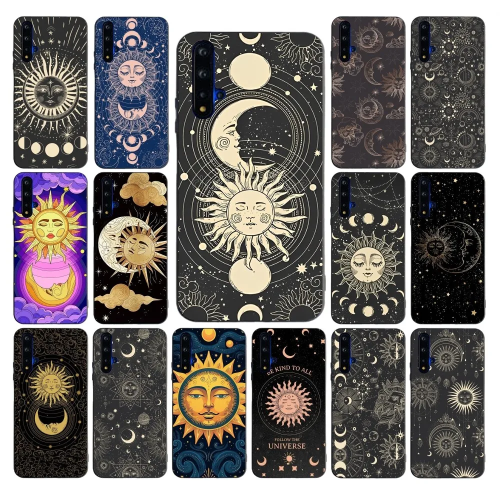 

Funny Sun Moon Face Phone Case For Huawei Mate 10 20 30 40 50 lite pro Nova 3 3i 5 6 SE 7 pro 7SE