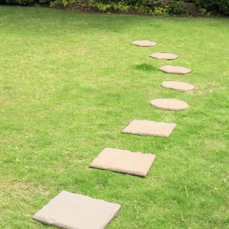 4pcs Garden Stepping Stones With Ground Stakes Garden Decoration Decorative Outdoor Walkway Stones For Park