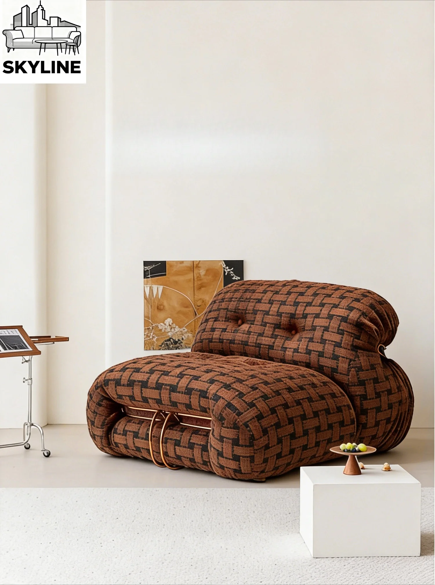 Italian minimalist single steel tooth hippo sofa, living room sofa