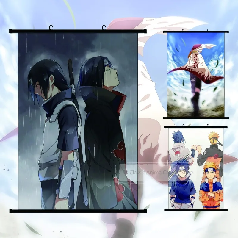 Lienzo artístico de pared de Naruto, Hatake Kakashi, decoración del hogar, Uchiha Itachi, pintura colgante, Namikaze Minato, imagen en rollo, póster de Anime