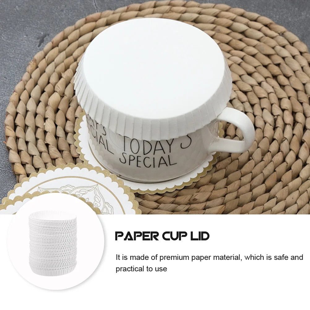 

100Pcs Stackable Paper Cup Lids Disposable Drink Covers Dust-Proof Lid for Tea Coffee Cups Household Hotel Cup Covers for Drinks