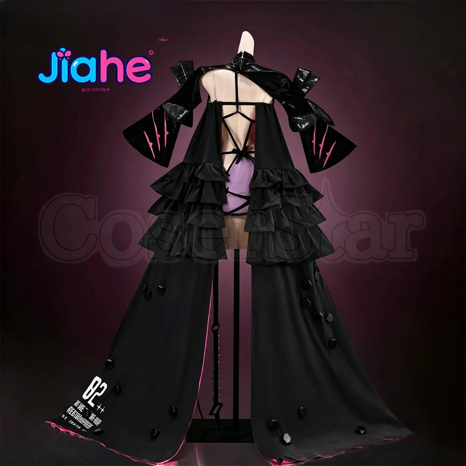 Game NIKKE Modernia The second emotion Cosplay Costume Goddess of Victory Women black sexy jumpsuit cloak prop Halloween uniform view 3