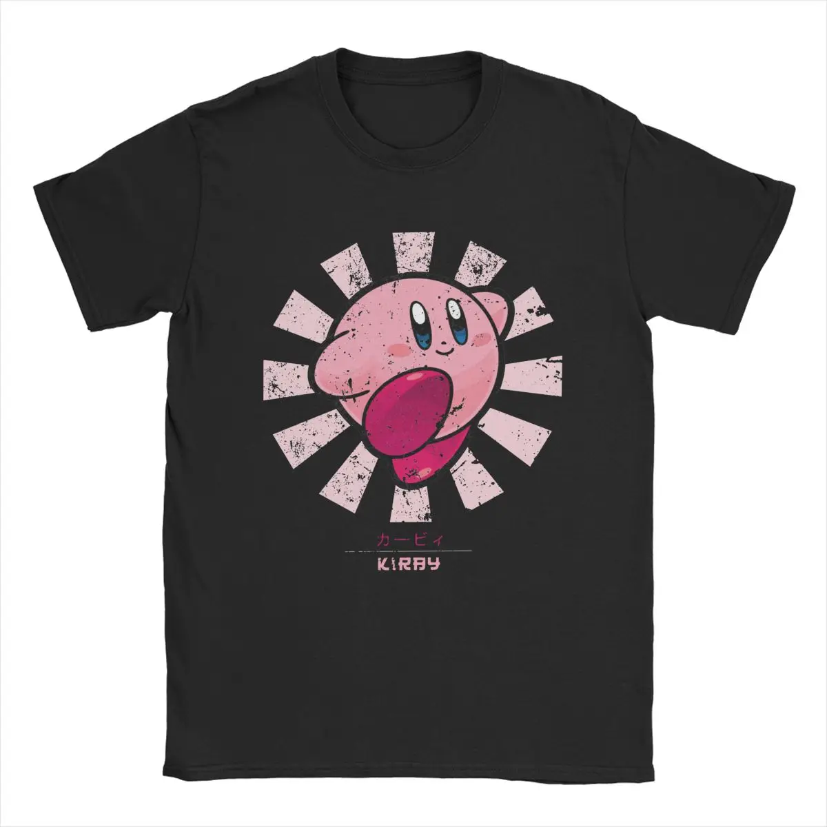 Kirbys Retro Japanese T-Shirts Men Women Nostalgia Childhood ACT Game Awesome Pure Cotton Tees Round Neck T Shirt Clothes
