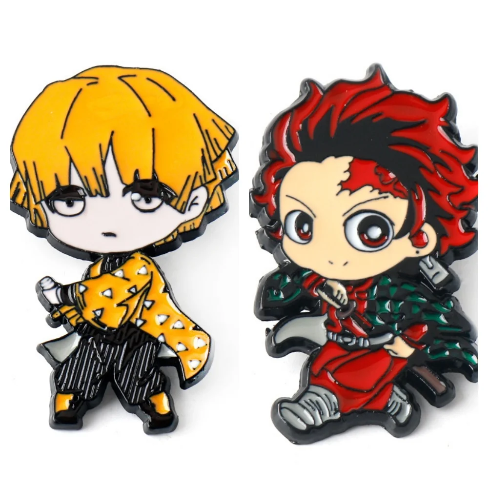 2pcs Slayer Anime Cosplay Brooches Cute Character Pins Clothing Backpack Lapel Badges Jewelry Accessories Gifts view 6