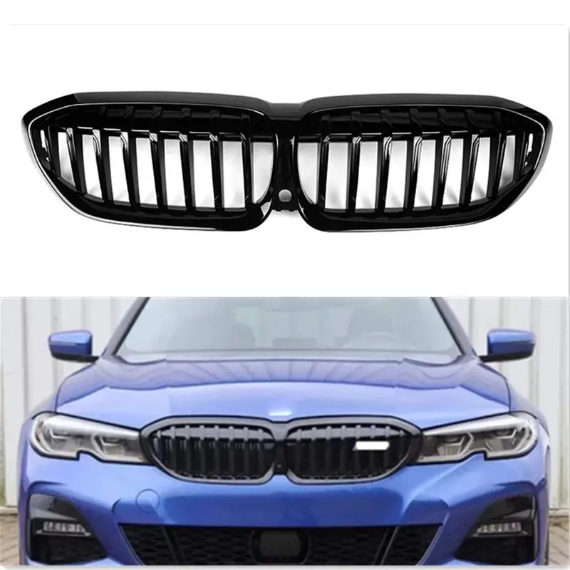 Car Grill Kidney Grill For BMW 2 3 4 5 7 8 Single Line Slats Mesh Front Bumper Grille