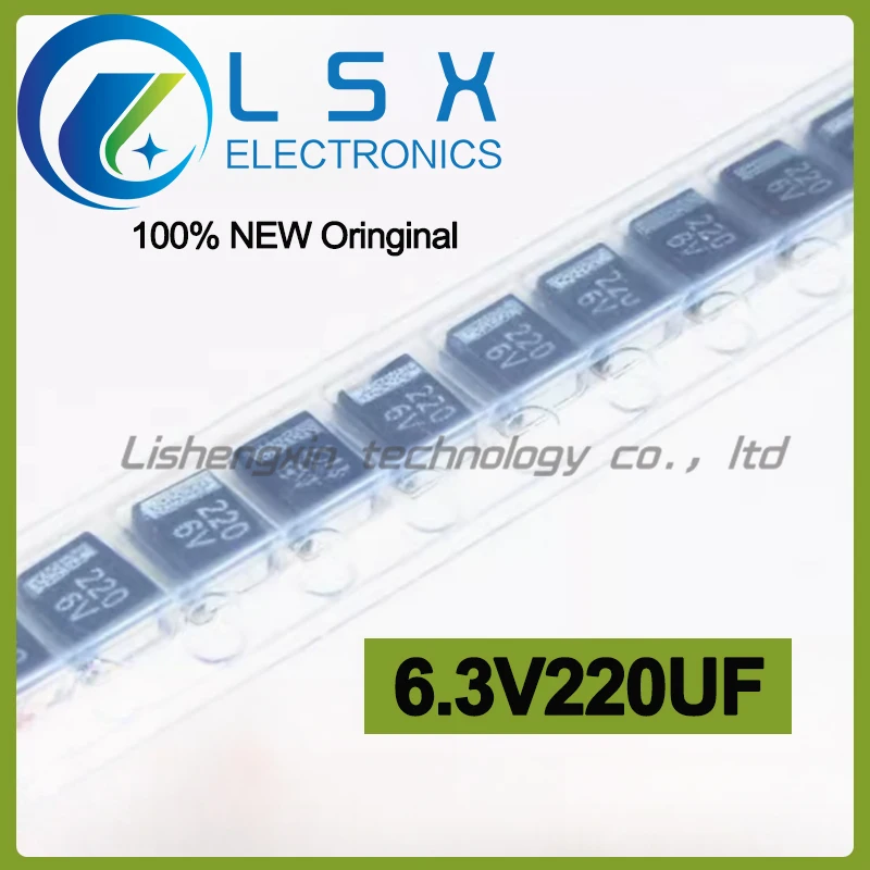 10-100pcs 6.3V220UF 6V220 B Type 3528 220UF 6.3V Black NEC Chip Tantalum Capacitors