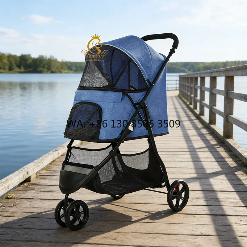 

Hot Selling Lightweight Foldable Pet Stroller PC106 4.6KG Net Weight for Cat Dog Travel Shopping