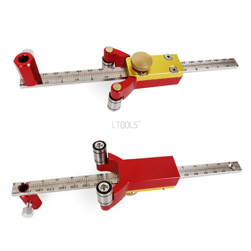 Imagem -03 - Carpintaria Escriba Linha Reta Arco Escriba Régua Liga de Alumínio Desenho de Linha Paralela de Precisão Medidor de Marcação Ferramentas de Medição