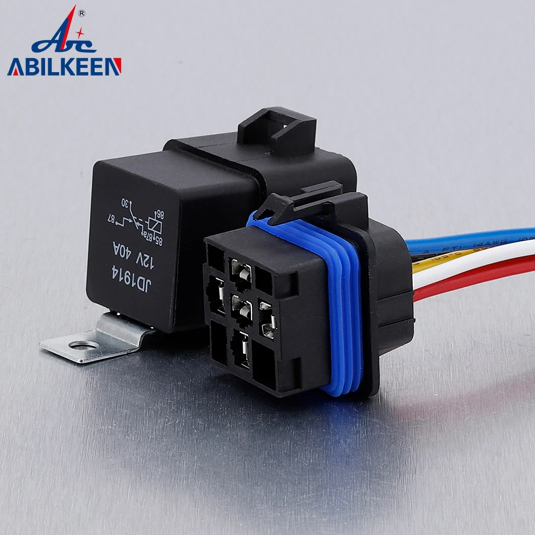 ABILKEEN DC12V/DC24V 40A Waterproof JD1914 Automotive Relay Switch 4Pin/5Pin with Wire Harness for Automotive Car Marine Boat