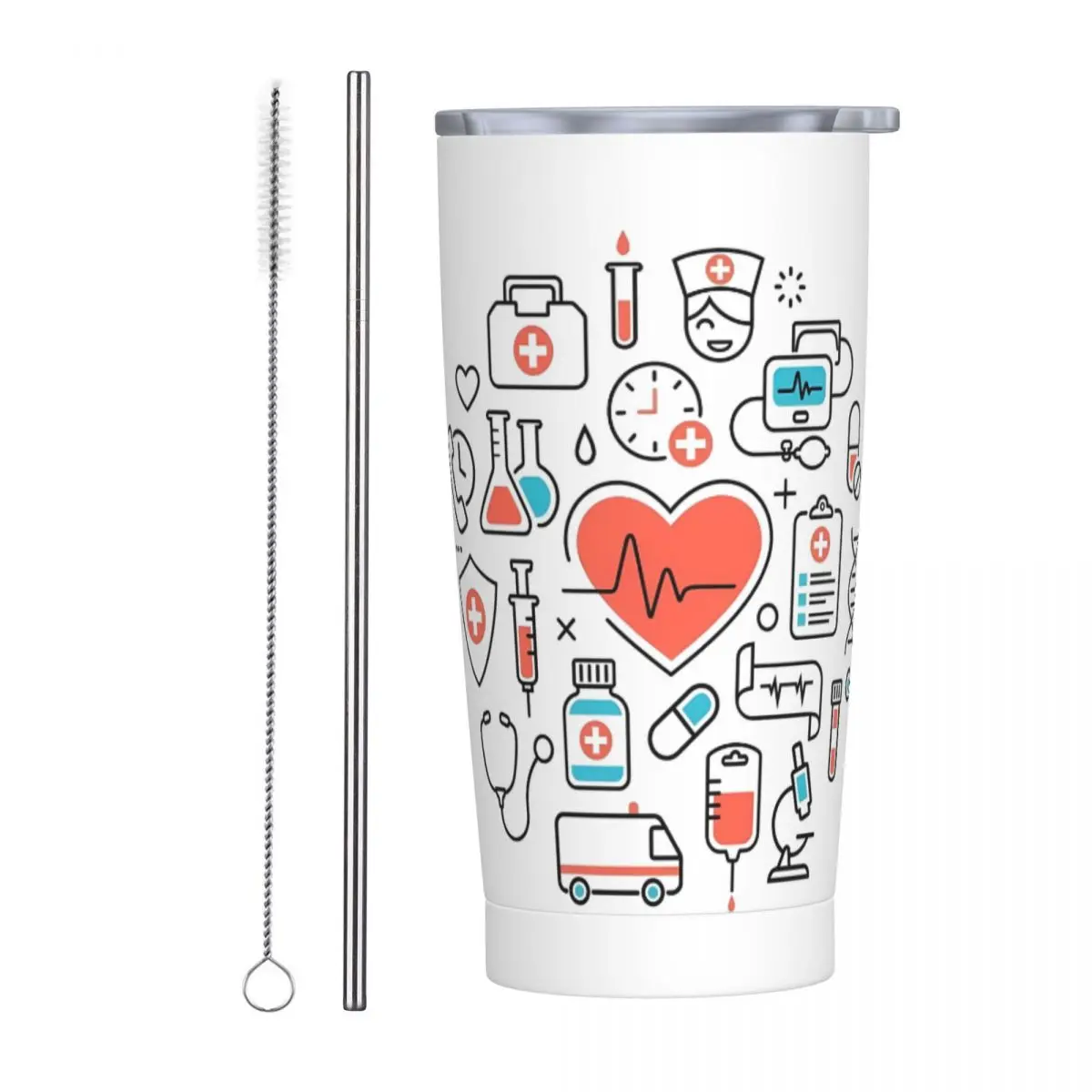 Stainless Steel Tumbler Medical Coffee Mug First Aid Insulated Cold Drink Car Mugs Camping Custom Water Bottle