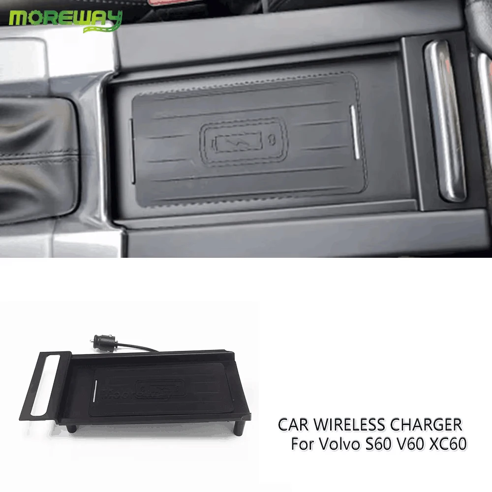 Phone Holder Mount Fast Charging Pad Wireless Charger For Volvo S60 V60 XC60 2014-2018 Charge Centre Console Accessories
