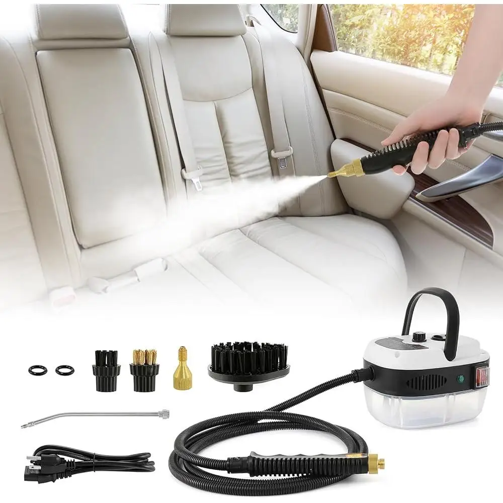 2500W Handheld Steam Cleaner High Pressure Portable Auto Detailing Steam Machine High Temperature Cleaning Kit with Water Tank