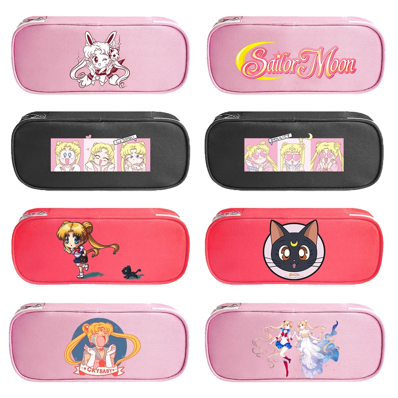 Sailor Moon Pencil Case Cute Anime Large Capacity Printed Pen Pouch Student Stationery Supplies Storage Bag Back To School Gifts