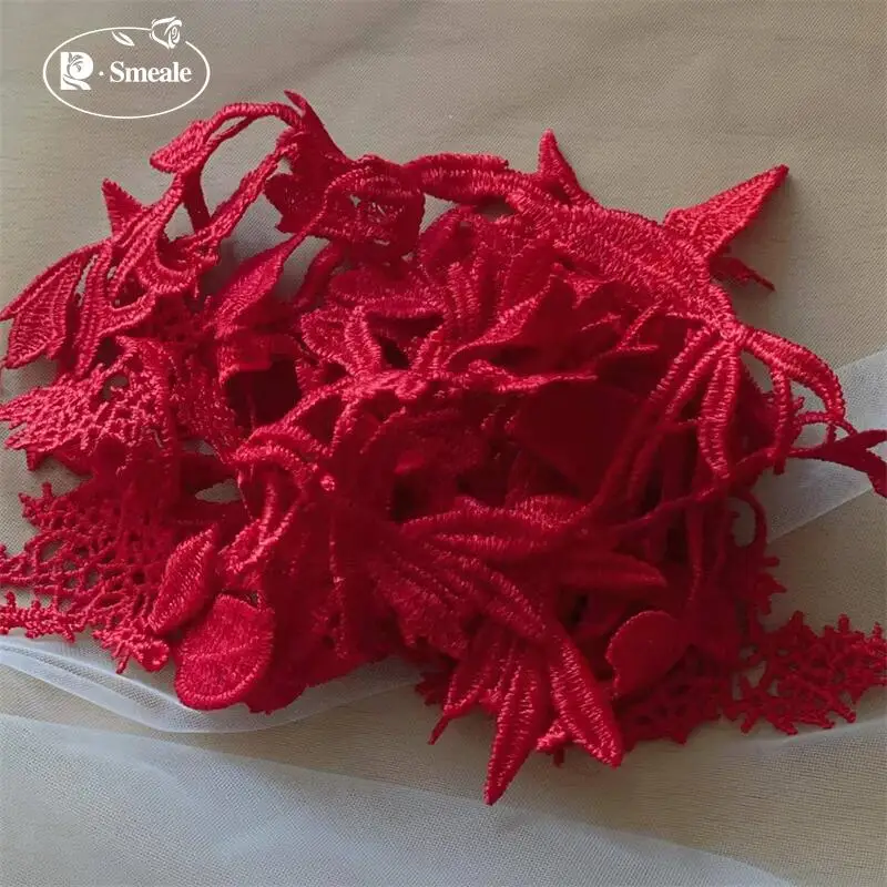 Ranken Blumen und Blätter Spiegel Patches, Kinderkleidung Kleid Spitzenapplikation.Handgefertigte DIY Spitzenkleidungszubehör RS 252141 – Detail 9