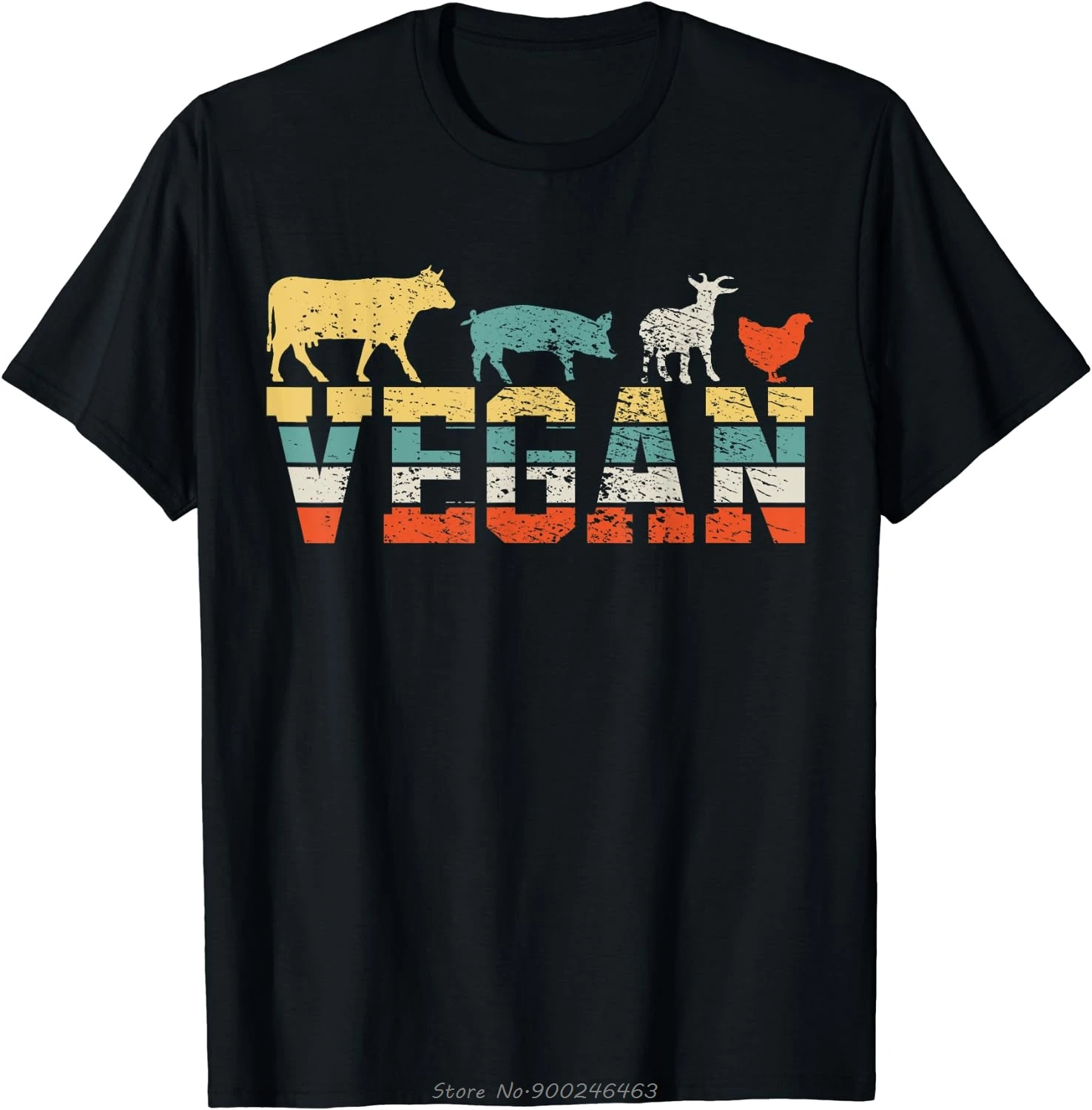 Veganes Vintage-T-Shirt, Sommer, klassische Grafik-T-Shirts, Herrenbekleidung, lässiges T-Shirt, Baumwolle, kurzärmelig, Tops, modisches, übergroßes T-Shirt