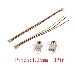20Pcs Micro JST 1.25mm Pitch 3 Pin Connector JST 1.25mm 3P Female Terminals Plug Wire Cable 10/25/20/30CM 28AWG Electronic Wires