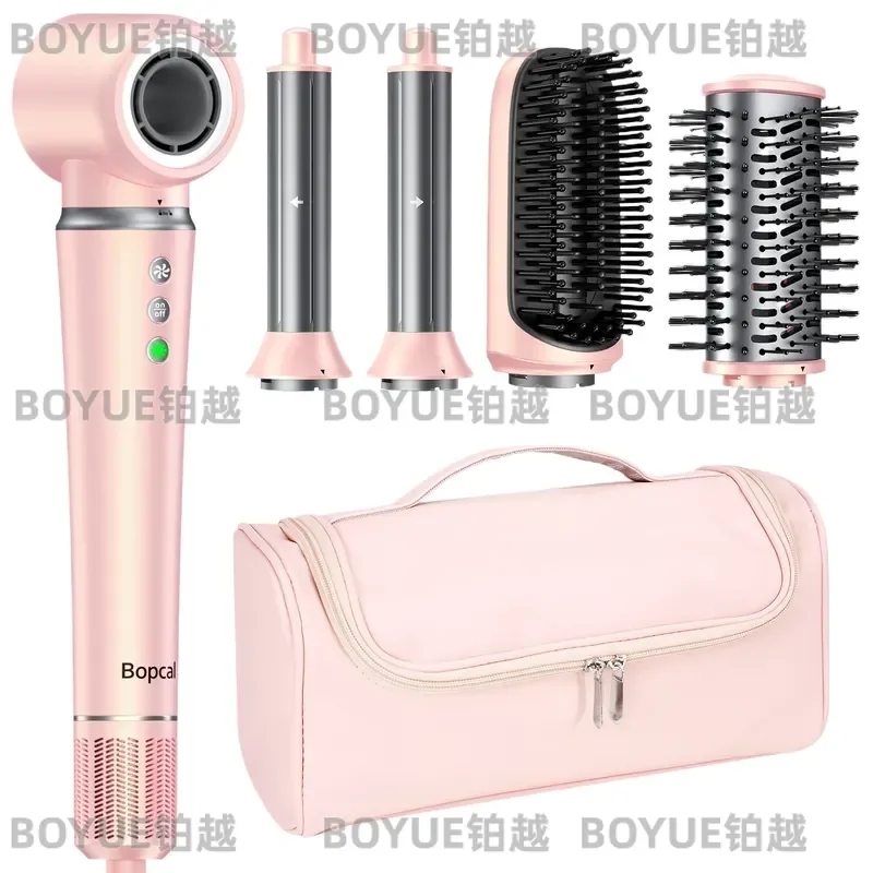 5 in 1 Hot Air Styler Wrap with Travel Bag- 1200W Professional High-Speed Hair Dryer Brush with Auto Wrap Curlers Fast Drying