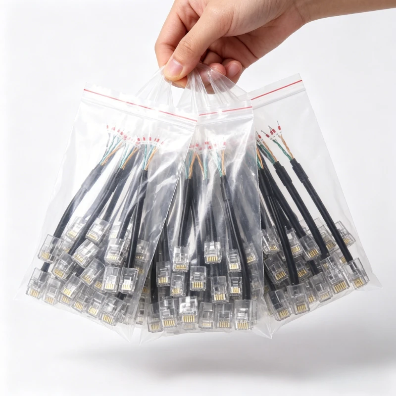 Cable de Conexión con Terminales RJ50/RJ11/RJ12/RJ45/RJ48 con Tubo Numerado 8P8C P6C 10P10C, Conector RJ45 a 232 de Una Sola Cabeza