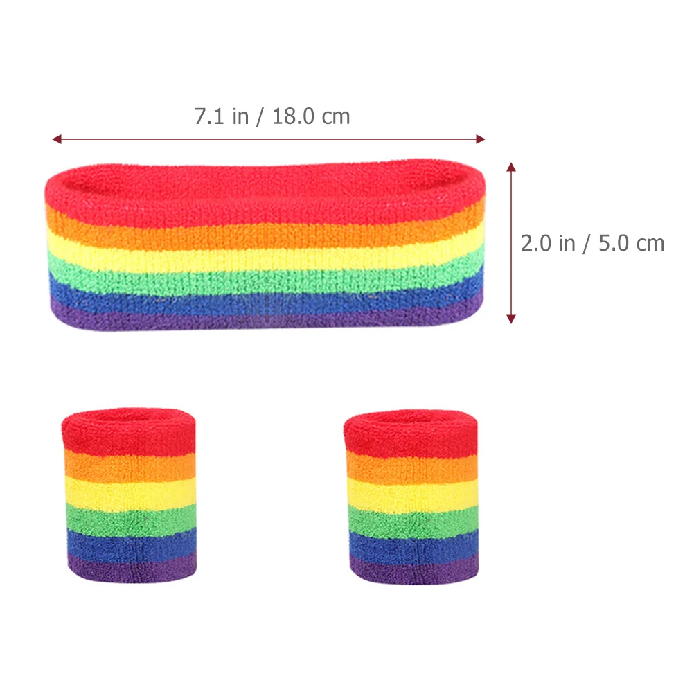 

1 set 1 Set Colorful Headband Wristband Combo High Elastic Sweat-Absorbent Sports Bands For Fitness Running Yoga Golf Tennis