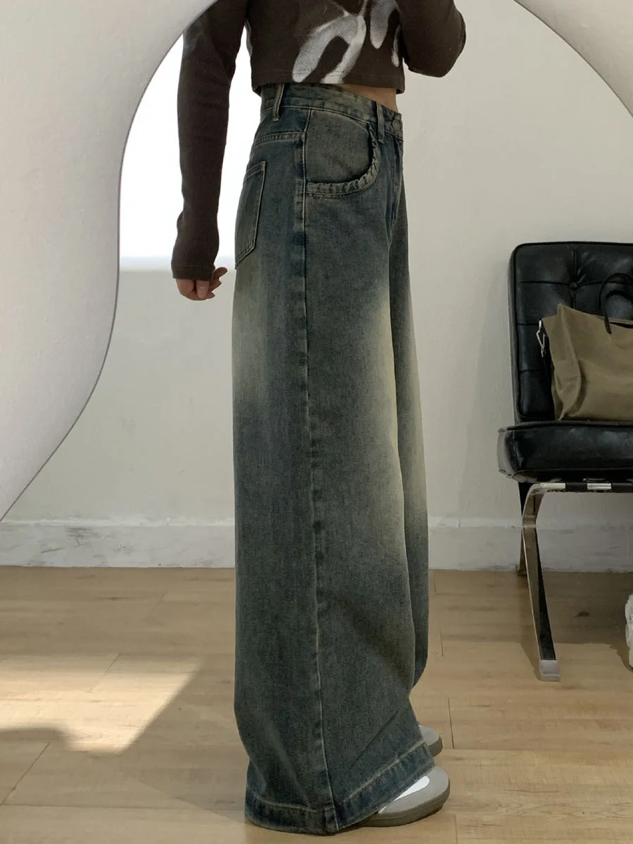 Zomerjeans Dames Trekkoord Elastische taille Ontspannen Losse pasvorm Comfortabel Dagelijks gebruik Praktisch Gezellig Zacht Lang Palazzo All Match