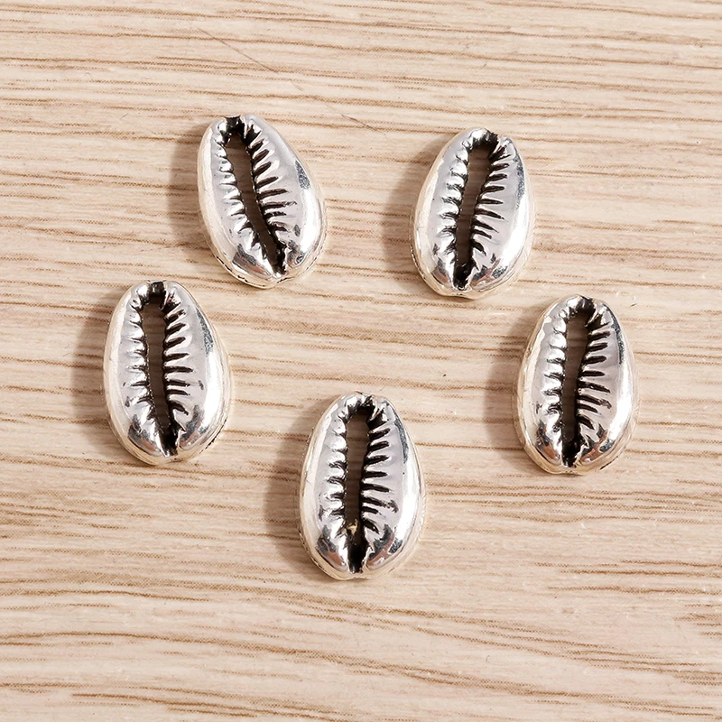 Tusember 50 Stück 9*14mm Legierung Goldfarben Metall Muschel-Anhänger Charms für Strand-Halsketten Ohrringe Handgemachten Schmuck DIY Handwerk – Detail 5