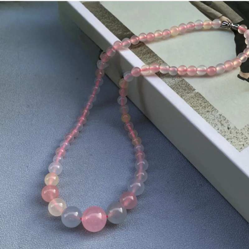 

Morganite Necklace Round Beads Fashion Women's