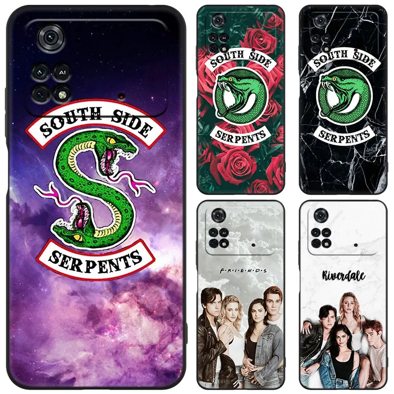 Riverdale Southside Serpents Black Case For Xiaomi Mi POCO M6 Pro F5 X5 X4 X3 NFC M5S M3 M4 Pro 5G F3 F4 GT F1 F2 Cartoon Cover