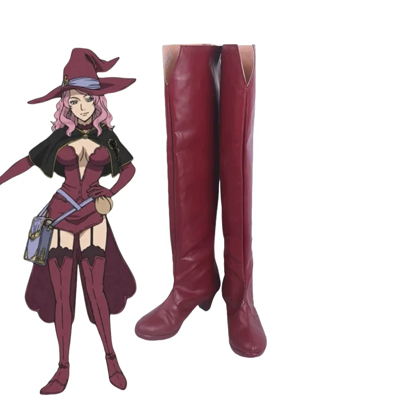 Vanessa Enoteca Quartet Knights Witches' Forest Magic Knight Black Bull Anime Cosplay Shoes Boots