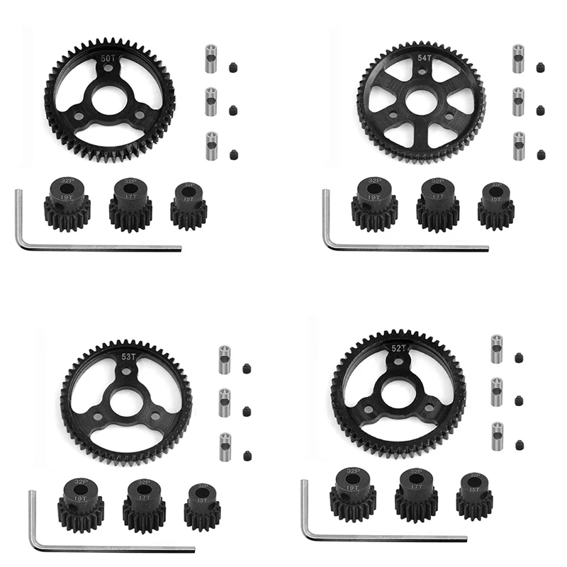 Metal 3956 Spur Gear With 15T/17T/19T Pinions Gear Sets For Traxxas Slash Rally Stampede Summit E-REVO 1/10 Parts