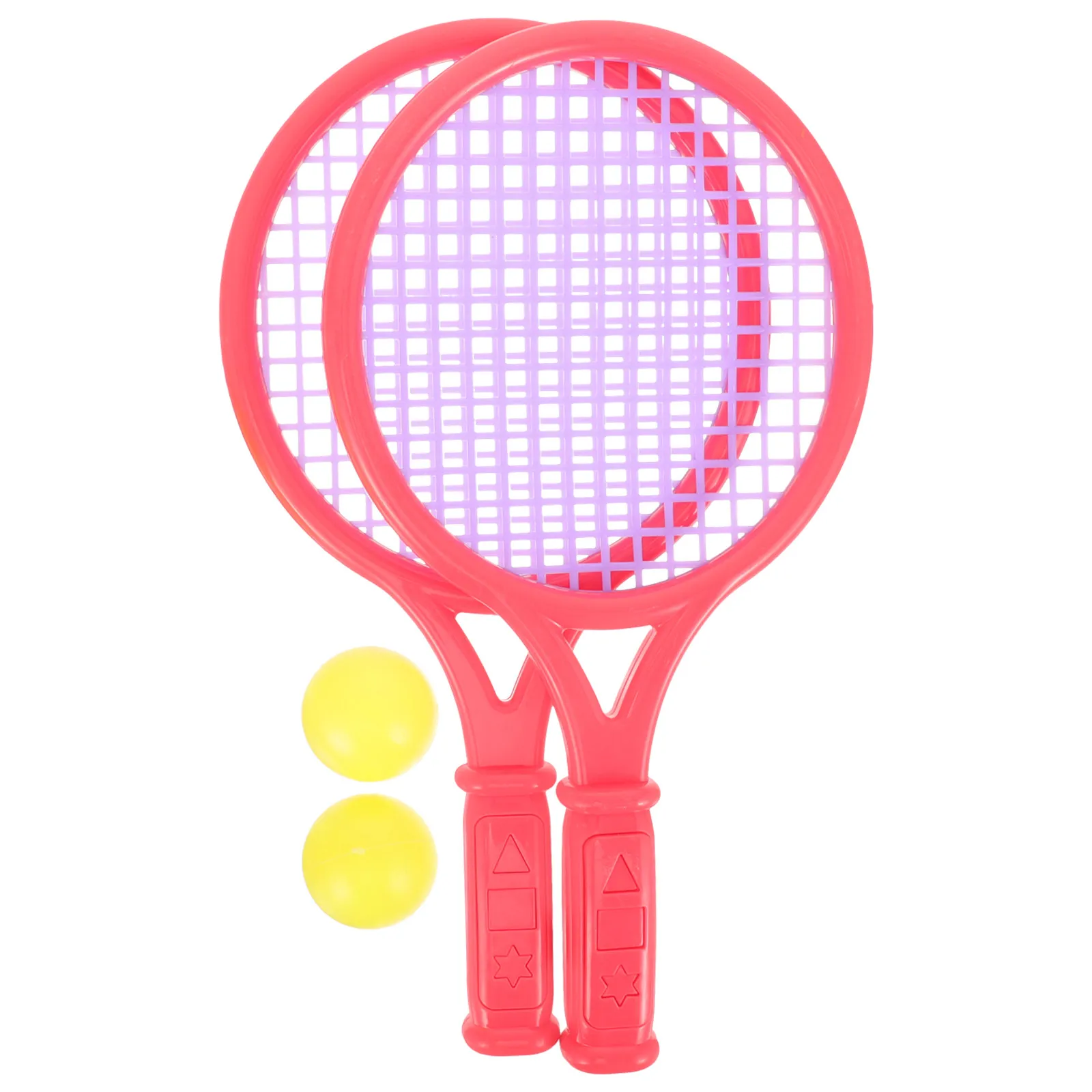

1Pair Childrens Tennis Racket Plastic Badminton Rackets Game Props for Kindergarten Primary School ABS Lightweight Durable Easy