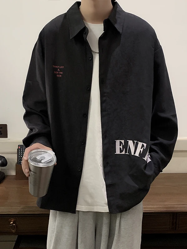 

Мужская удлиненная винтажная куртка из вельвета свободного кроя с буквенным принтом в американском стиле для осеннего сезона, модная и...