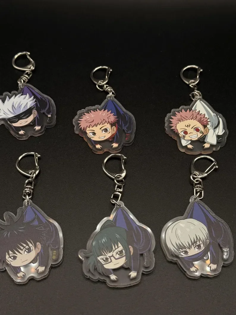Kawaii Anime Character Plastic Keychain, Gift Pins for Anime Fan
