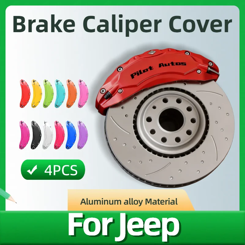 For Jeep Brake Caliper Cover Aluminum Alloy Fit Cherokee Wrangler Gladiator Grand Cherokee Wagoneer Wagoneer S Grand Wagoneer