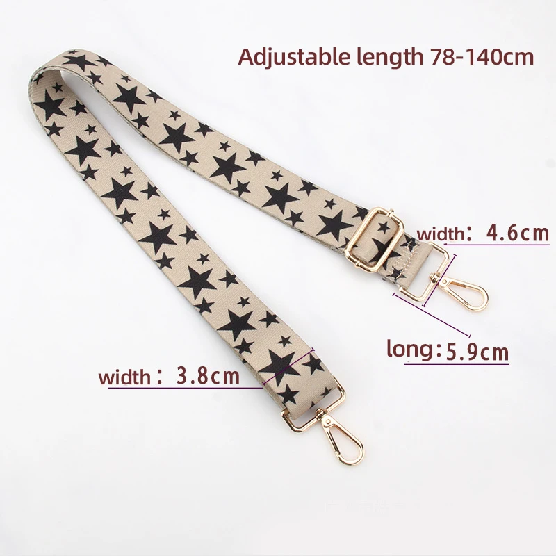 Contrast Color Bag Star Rucksack Bag Straps Replacement Wider Crossbody Adjustable Shoulder Bags Extended Shoulder Strap Diy