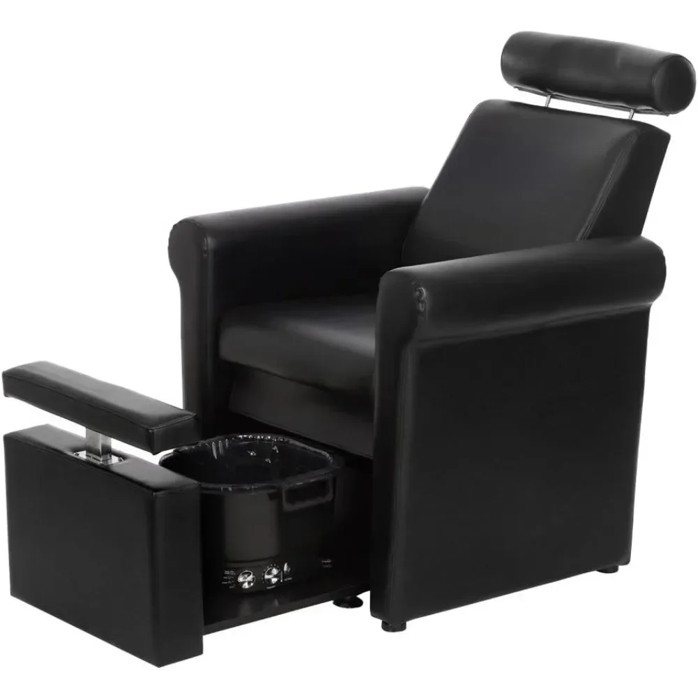 

Salon Spa Equipment Mona Lisa Plumb Free Pedicure Chair - No Plumbing, Adjustable, Portable, Removable, Black, CHM-2320-5H-BLACK