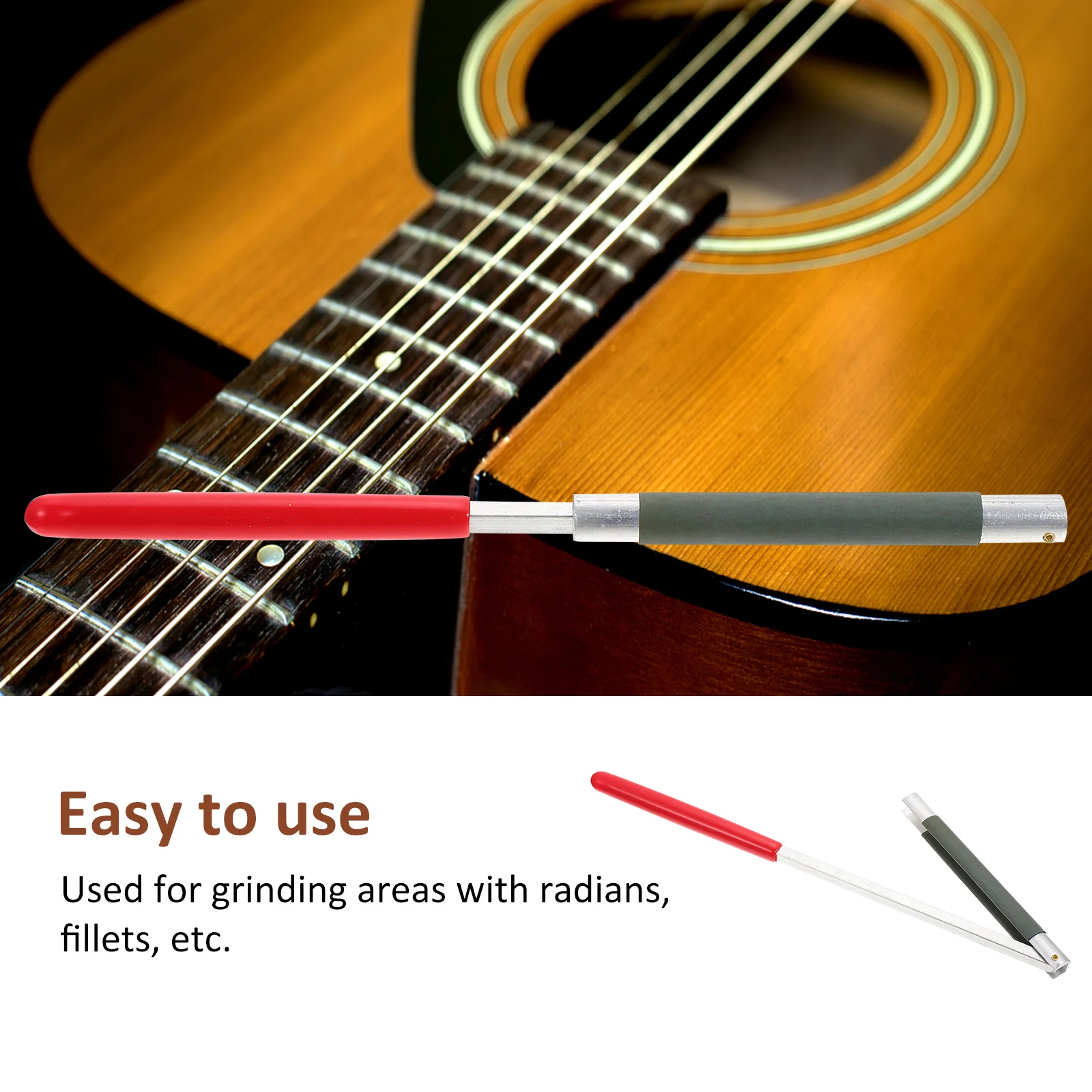 

Finger Board Guitar Grinding Tool Fret Levelling File Chamfering Red Leveling Repairing Tools