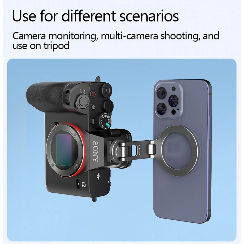 2025 محول حامل هاتف الحذاء البارد المغناطيسي مع 1/4 "برغي Magsafe الهاتف ترايبود جبل آيفون 16-12 DSLR شاشة الكاميرا