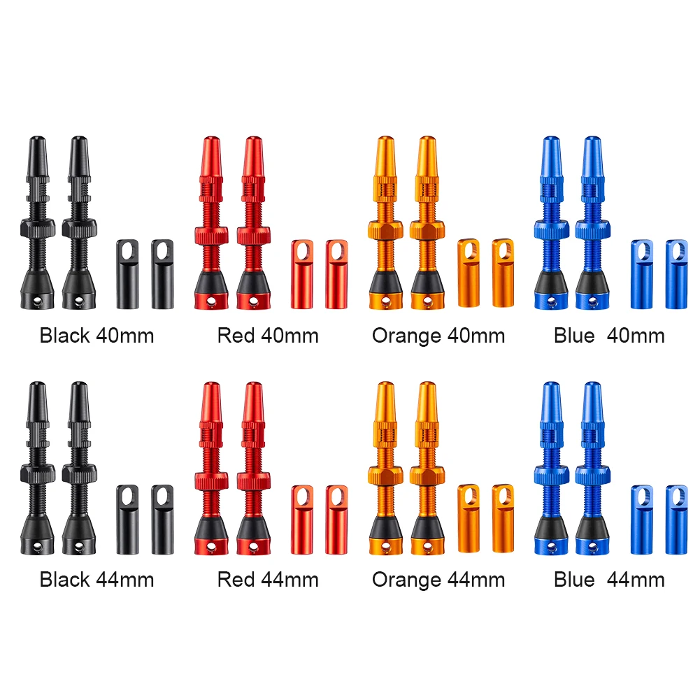 1 Pair Bicycle Valve Aluminum 40/44mm Road Bike Tubeless Presta Valve Value Core Remover Tool Tubeless Tire Valve Cycling Parts