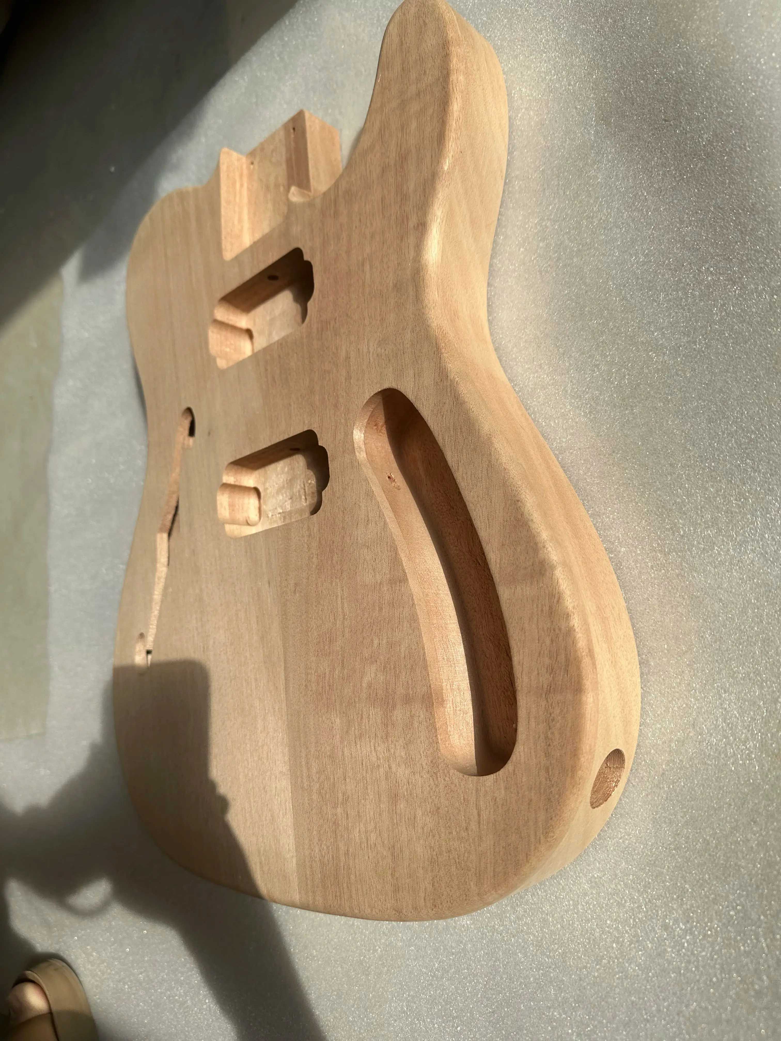 Advanced HH T L Electric Guitar Body, Unfinished Mahogany Wood,F Hole, DIY Replacement, Barrel Part, 5.65cm Pocket, High Quality