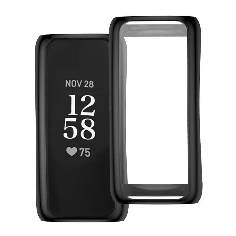 Capa Protetora de Tela Compatível com Fitbit Versa 2, TPU e Vidro Temperado, Anti-Scratch e Anti-Colisão
