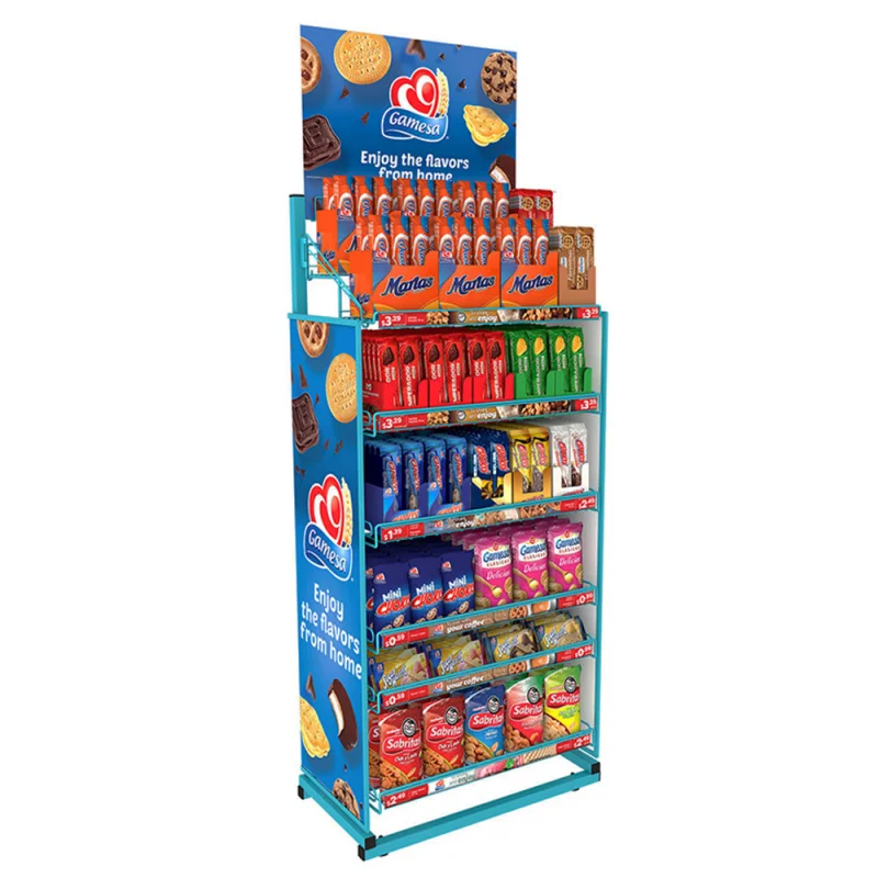 custom.Removeable Metal Floor Display Stand Cabinet Metal Wire Potato Chips Display Rack