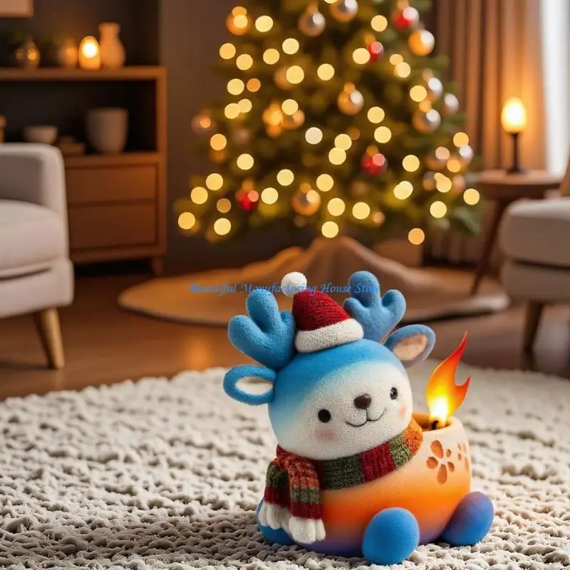 E56A المهنية الأيائل شكل قالب الغراس الراتنج قوالب خرسانة سيليكون الملمس الزهرية قوالب مناسبة للمشاريع الحرفية #4